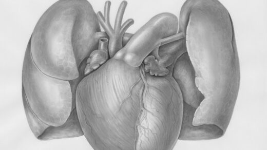 a drawing of a human heart with two valves