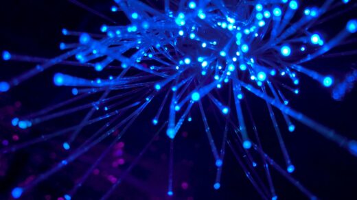 purple and blue light digital wallpaper