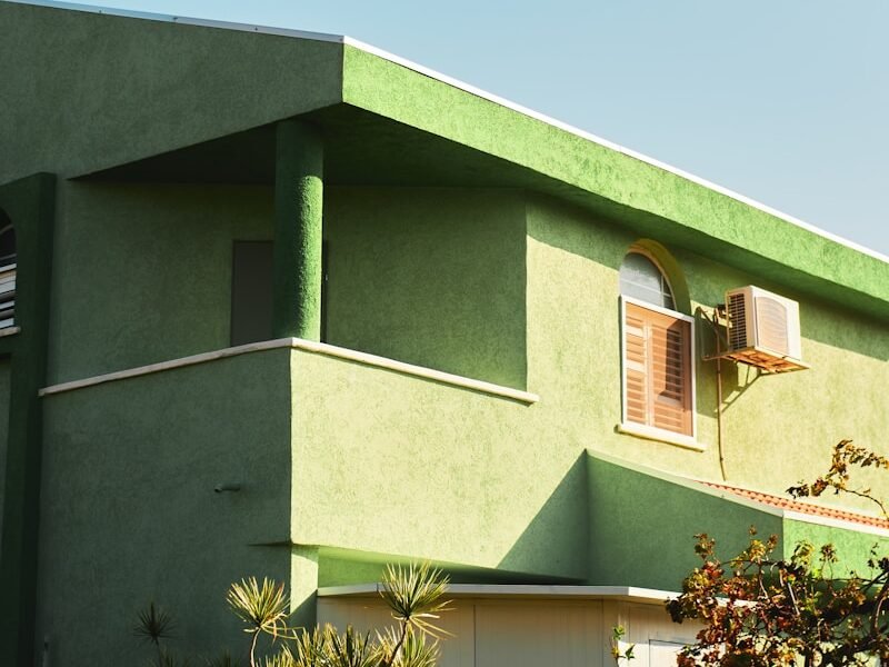 green and white concrete building