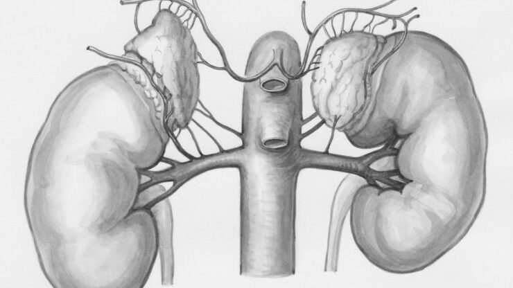 a drawing of the kidney and kidney
