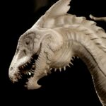white and brown dragon head