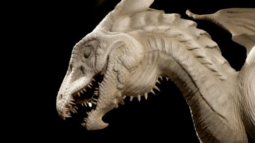 white and brown dragon head