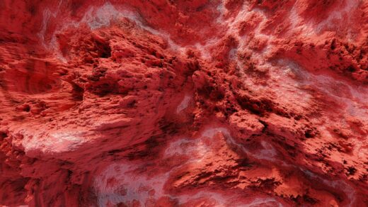 a painting of a canyon
