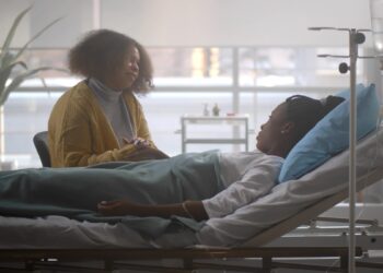 person seeing someone sick